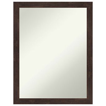 Fresco Non-beveled Wood Bathroom Wall Mirror