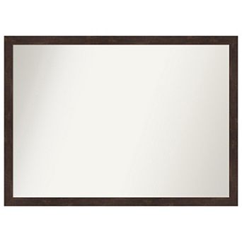 Fresco Non-beveled Wood Bathroom Wall Mirror