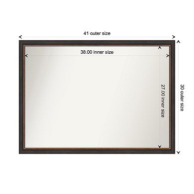 Ashton Non-beveled Wood Bathroom Wall Mirror