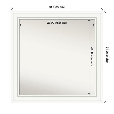 Craftsman Non-beveled Wood Bathroom Wall Mirror