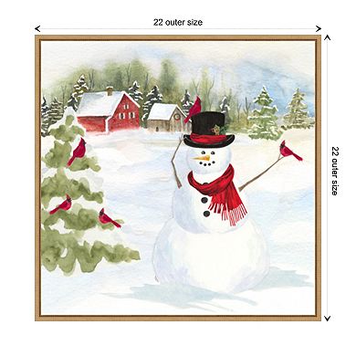 Snowman Christmas IV by Tara Reed Framed Canvas Wall Art Print