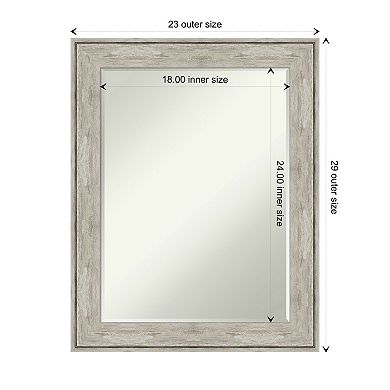 Crackled Metallic Petite Bevel Bathroom Wall Mirror