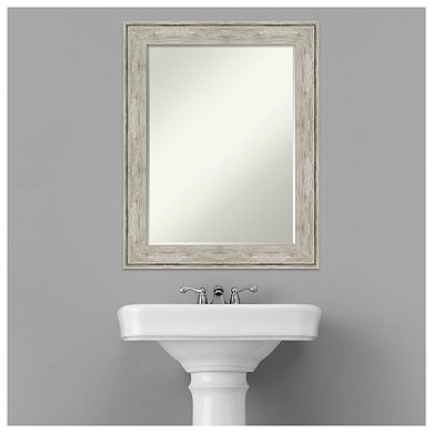 Crackled Metallic Petite Bevel Bathroom Wall Mirror