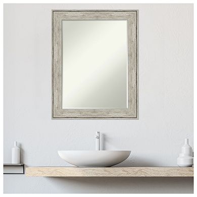 Crackled Metallic Petite Bevel Bathroom Wall Mirror