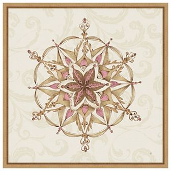 Elegant Season Snowflake II Pink by Daphne Brissonnet Framed Canvas Wall Art Print