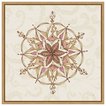 Elegant Season Snowflake II Pink by Daphne Brissonnet Framed Canvas Wall Art Print