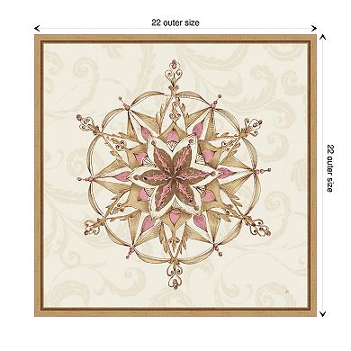 Elegant Season Snowflake II Pink by Daphne Brissonnet Framed Canvas Wall Art Print