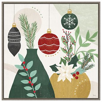 Deco Holiday II by Veronique Charron Framed Canvas Wall Art Print