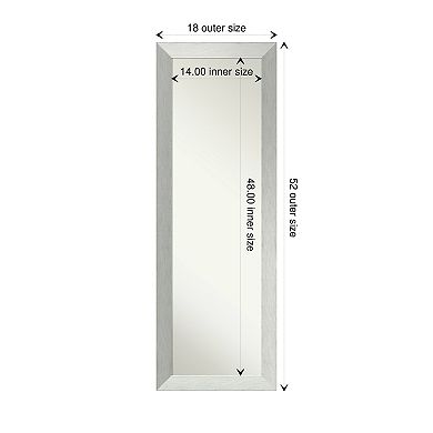 Amanti Art Brushed Wood On the Door - Full Length Mirror