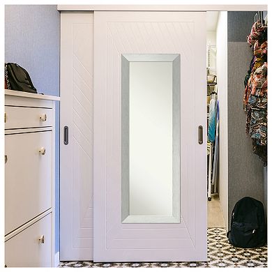 Amanti Art Brushed Wood On the Door - Full Length Mirror