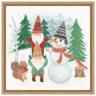 Woodland Gnomes IV by Mary Urban Framed Canvas Wall Art Print