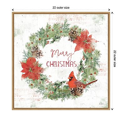 Wooded Holiday V Christmas by Katie Pertiet Framed Canvas Wall Art Print