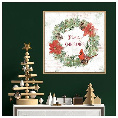 Wooded Holiday V Christmas by Katie Pertiet Framed Canvas Wall Art Print