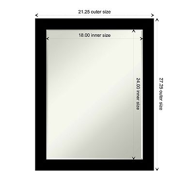 Brushed Petite Bevel Bathroom Wall Mirror