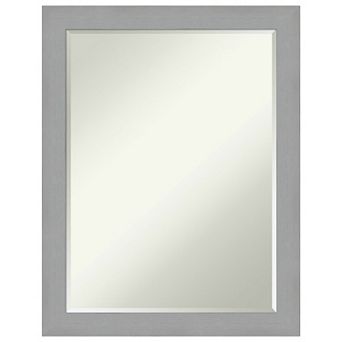 Brushed Petite Bevel Bathroom Wall Mirror
