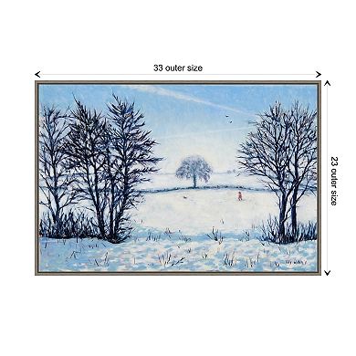 A Snowy Winters Walk by Tilly Willis Framed Canvas Wall Art Print