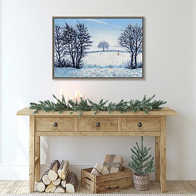 A Snowy Winters Walk by Tilly Willis Framed Canvas Wall Art Print