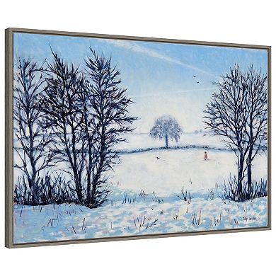 A Snowy Winters Walk by Tilly Willis Framed Canvas Wall Art Print