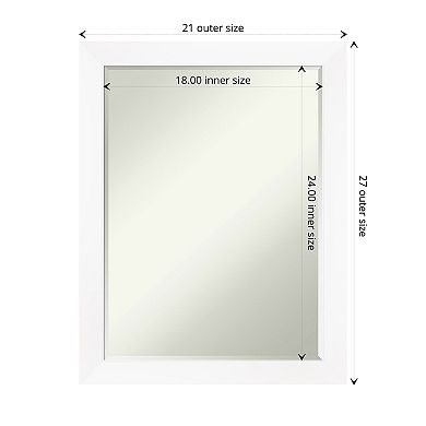 Cabinet White Narrow Petite Bevel Bathroom Wall Mirror