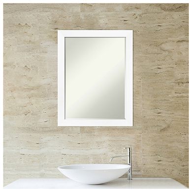 Cabinet White Narrow Petite Bevel Bathroom Wall Mirror