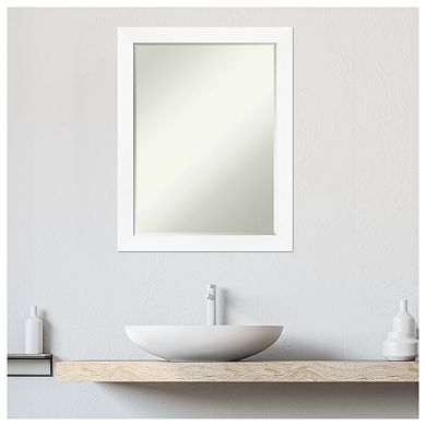 Cabinet White Narrow Petite Bevel Bathroom Wall Mirror