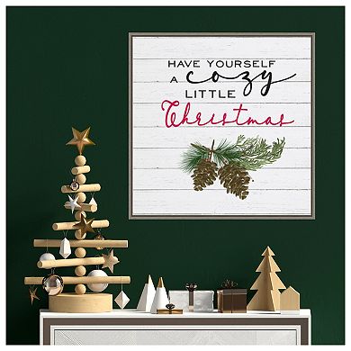 Cozy Christmas I-Pine cones by Hartworks Studio Framed Canvas Wall Art Print
