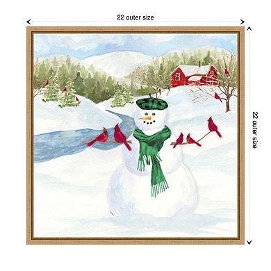 Snowman Christmas II by Tara Reed Framed Canvas Wall Art Print