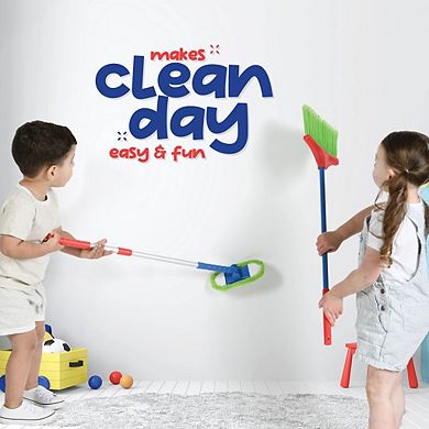 Kids Cleaning Set 4 Piece Set - Toy Cleaning Set Includes Broom, Mop, Brush, Dust Pan