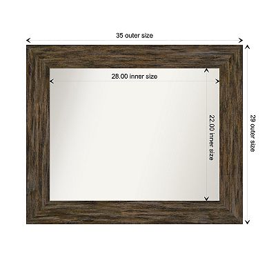 Fencepost Non-beveled Wood Bathroom Wall Mirror