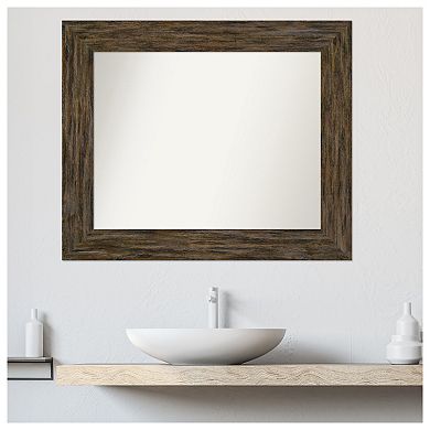 Fencepost Non-beveled Wood Bathroom Wall Mirror