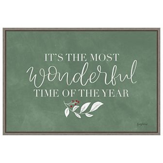 Green Christmas IV by Becky Thorns Framed Canvas Wall Art Print