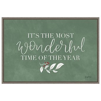 Green Christmas IV by Becky Thorns Framed Canvas Wall Art Print