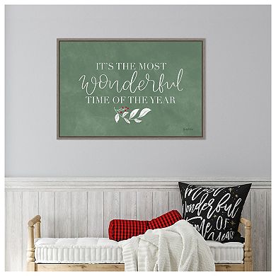 Green Christmas IV by Becky Thorns Framed Canvas Wall Art Print