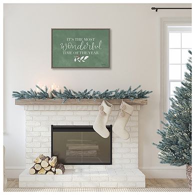 Green Christmas IV by Becky Thorns Framed Canvas Wall Art Print