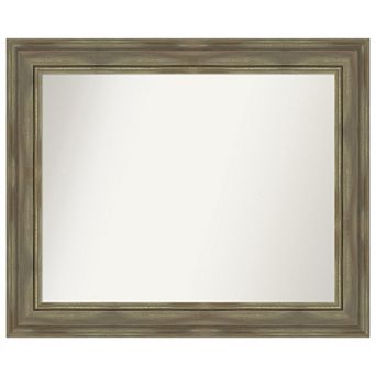 Alexandria Non-beveled Wood Bathroom Wall Mirror