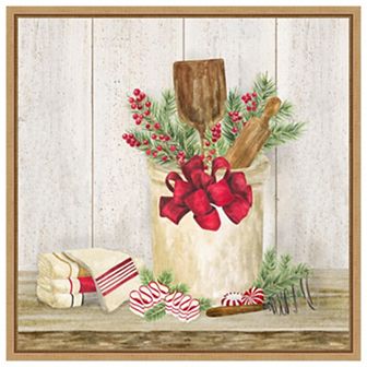 Christmas Kitchen I by Tara Reed Framed Canvas Wall Art Print