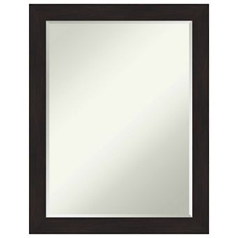 Furniture Espresso Narrow Petite Bevel Bathroom Wall Mirror
