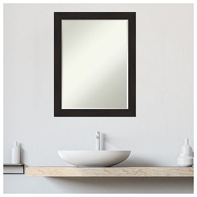 Furniture Espresso Narrow Petite Bevel Bathroom Wall Mirror