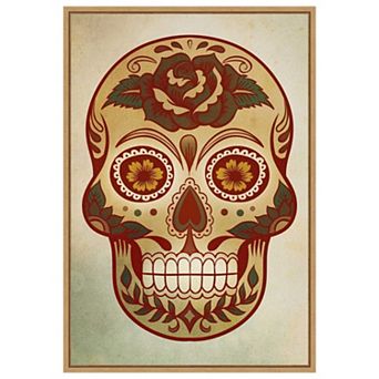 Day of the Dead Skull I by PI Gallerie Framed Canvas Wall Art Print