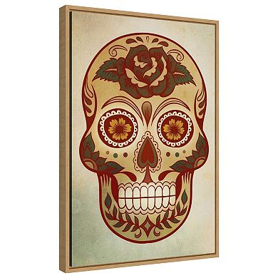 Day of the Dead Skull I by PI Gallerie Framed Canvas Wall Art Print