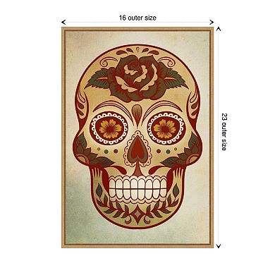 Day of the Dead Skull I by PI Gallerie Framed Canvas Wall Art Print