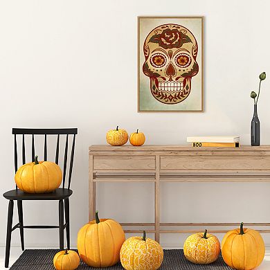 Day of the Dead Skull I by PI Gallerie Framed Canvas Wall Art Print