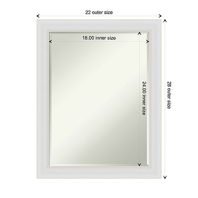 Flair Narrow Framed Petite Bevel Bathroom Wall Mirror