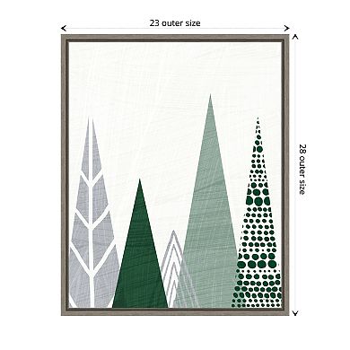 Geometric Forest III Green Gray by Michael Mullan Framed Canvas Wall Art Print