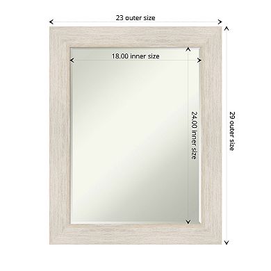 Hardwood Petite Bevel Wood Bathroom Wall Mirror