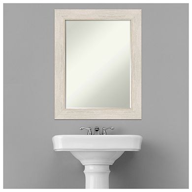 Hardwood Petite Bevel Wood Bathroom Wall Mirror