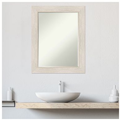 Hardwood Petite Bevel Wood Bathroom Wall Mirror