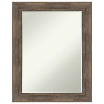Hardwood Petite Bevel Wood Bathroom Wall Mirror