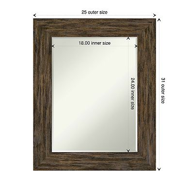 Fencepost Petite Bevel Wood Bathroom Wall Mirror