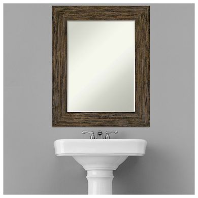 Fencepost Petite Bevel Wood Bathroom Wall Mirror